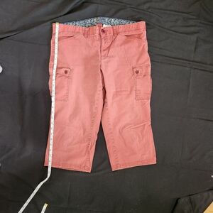 Dockers Rust Red Shorts with Patterned Waistband Size 14